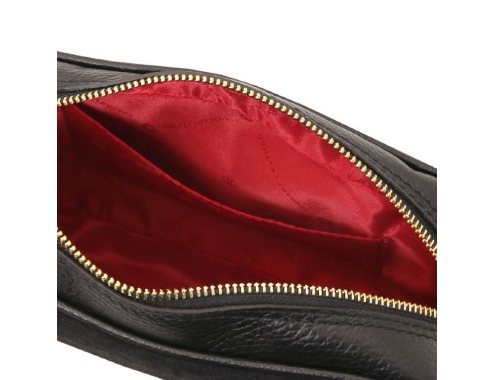 Жіноча замшева сумка через плече Tuscany Leather Chantilly TL142490, чорна - Фотографія № 7