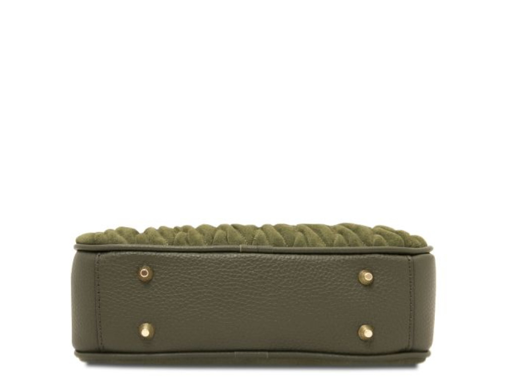 Жіноча замшева сумка через плече Tuscany Leather Chantilly TL142490, зелена (Forest Green) - Фотографія № 3