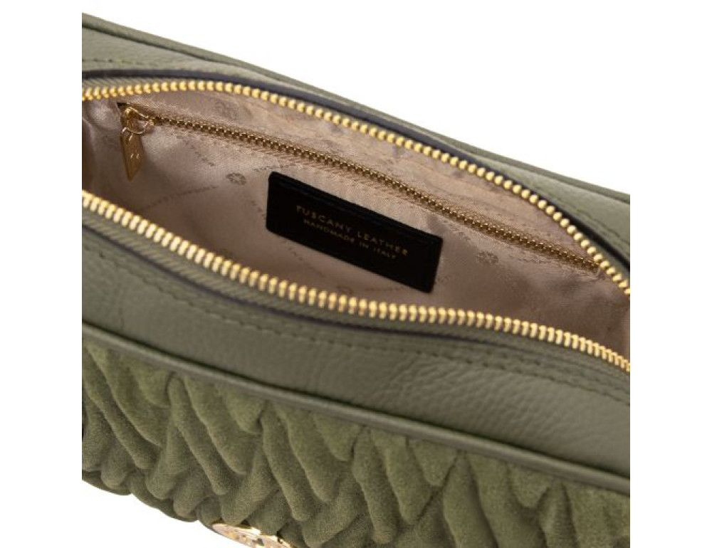 Жіноча замшева сумка через плече Tuscany Leather Chantilly TL142490, зелена (Forest Green) - Фотографія № 6