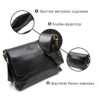 Шкіряна чоловіча сумка через плече GRANDE PELLE 753610 Чорна - Фотографія № 102