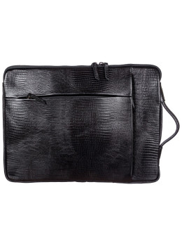 Чёрная мужская папка-чехол из кожи под рептилию BOND 1418-902