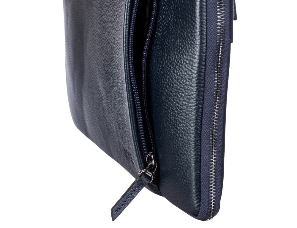 Синяя кожаная папка для ноутбука BOND 1419-1170 - Фото № 4