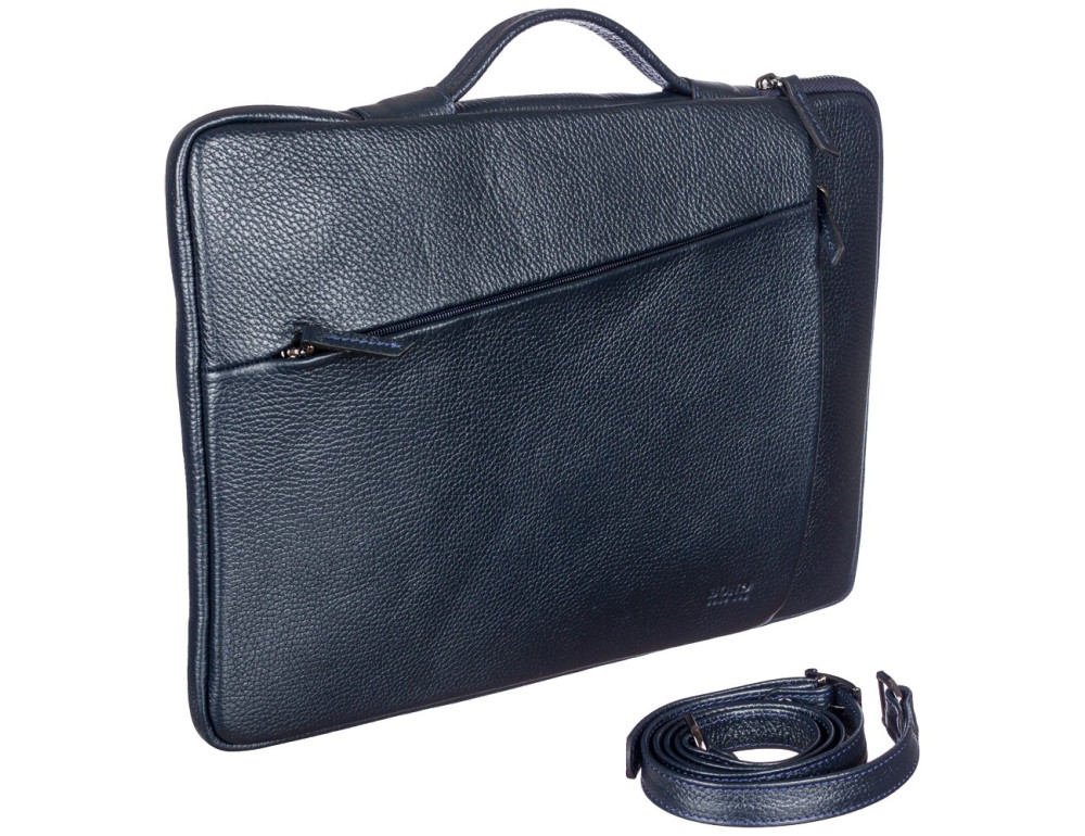 Синяя кожаная папка для ноутбука BOND 1419-1170 - Фото № 5