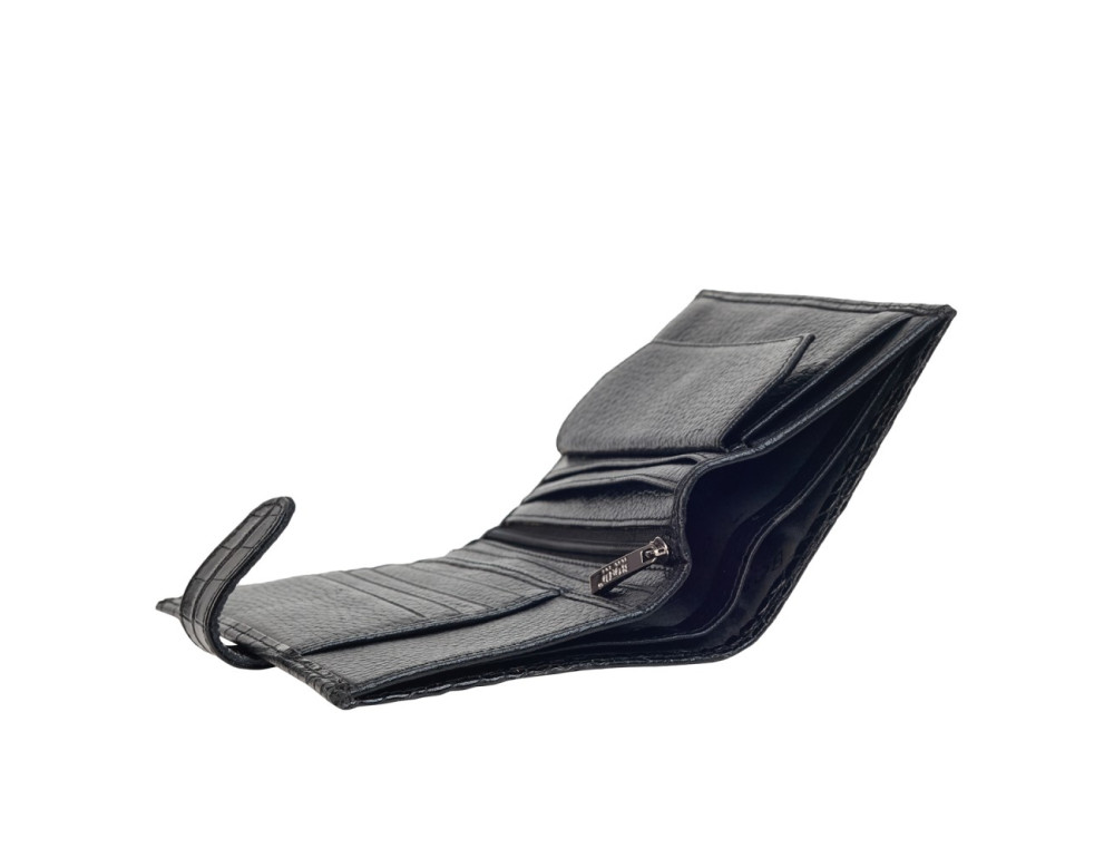 Кожаный мужской кошелек BOND черный 509-356 кроко - Фото № 3