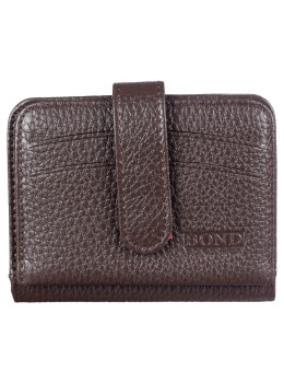 Кожаный кошелёк-картхолдер коричневого цвета BOND 551-286
