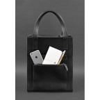 Шкіряна жіноча сумка шоппер Бетсі з кишенею чорна Blancnote BN-BAG-10-1-g-kr - Фотографія № 102