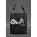 Шкіряна жіноча сумка шоппер Бетсі з кишенею синя Краст BN-BAG-10-1-navy-blue - Фотографія № 101