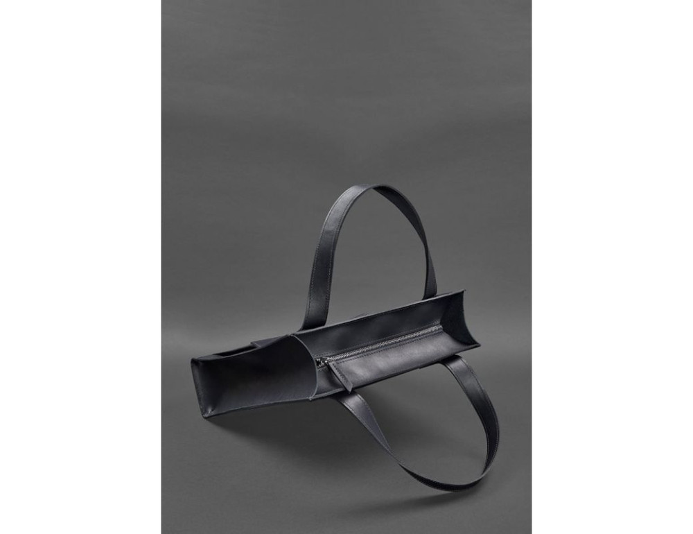 Шкіряна жіноча сумка шоппер Бетсі з кишенею синя Краст BN-BAG-10-1-navy-blue - Фотографія № 4