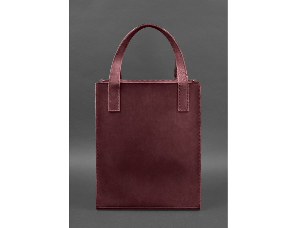 Шкіряна жіноча сумка шоппер Бетсі з кишенею бордова Blancnote BN-BAG-10-1-vin-kr - Фотографія № 4