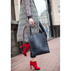 Чорна шкіряна сумка шоппер Blanknote BN-BAG-10-G-KR - Фотографія № 100