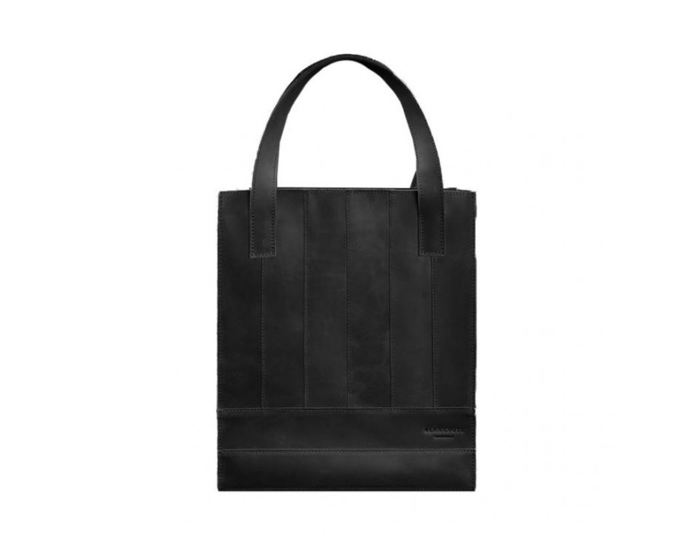 Чорна шкіряна сумка шоппер Blanknote BN-BAG-10-G-KR - Фотографія № 10