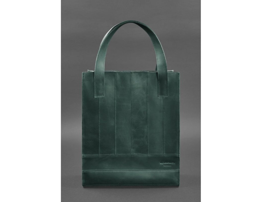 Шкіряна жіноча сумка шоппер Бетсі зелена Blanknote BN-BAG-10-iz - Фотографія № 2