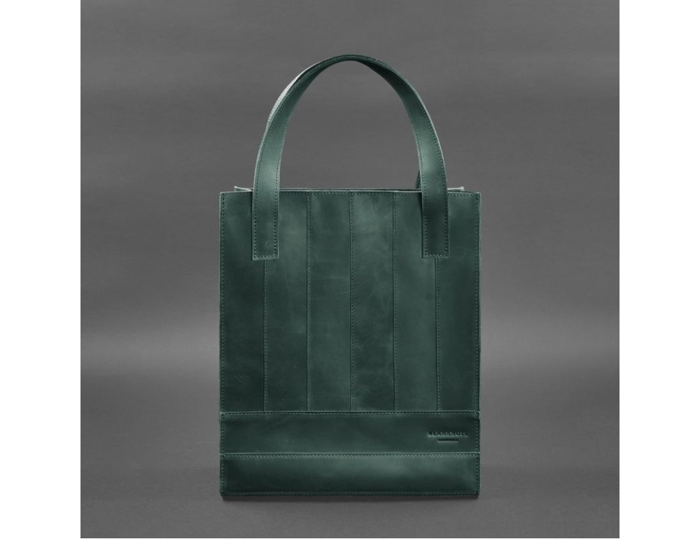 Шкіряна жіноча сумка шоппер Бетсі зелена Blanknote BN-BAG-10-iz - Фотографія № 7