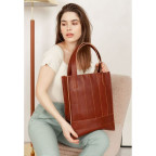 Шкіряна жіноча сумка шоппер Бетсі світло-коричнева краст BN-BAG-10-k - Фотографія № 102