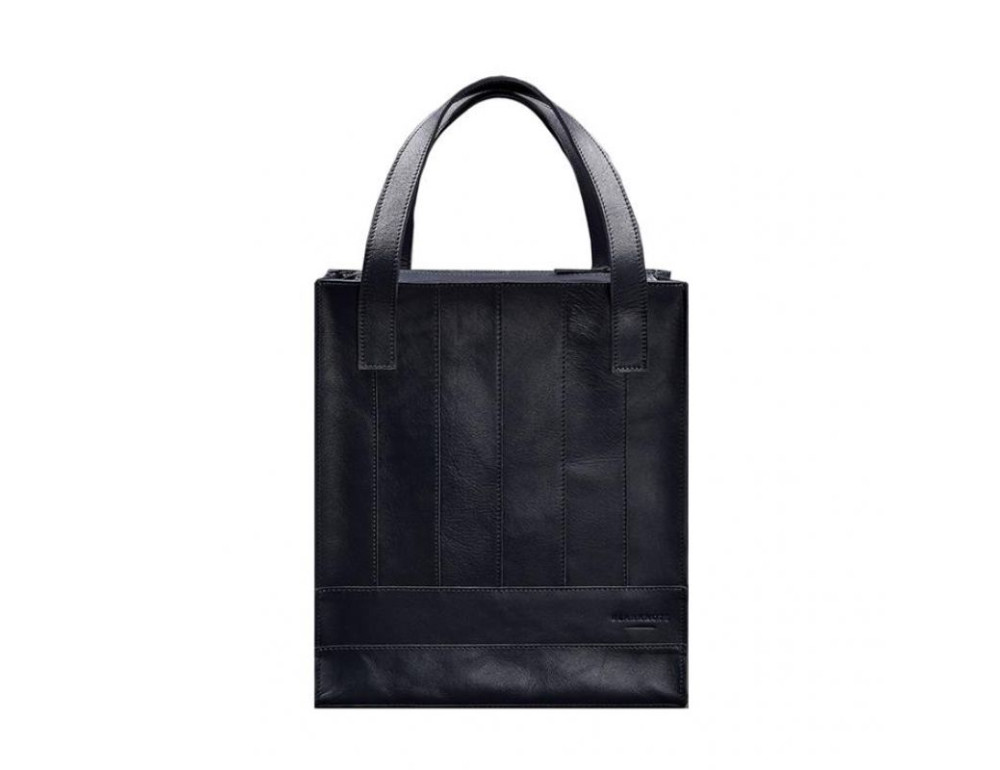 Шкіряна жіноча сумка шоппер Бетсі темно-синій краст BN-BAG-10-navy-blue - Фотографія № 6