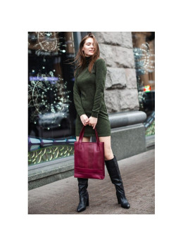 Кожаная женская сумка шоппер Бэтси бордовая Crazy Horse Blanknote BN-BAG-10-vin-kr