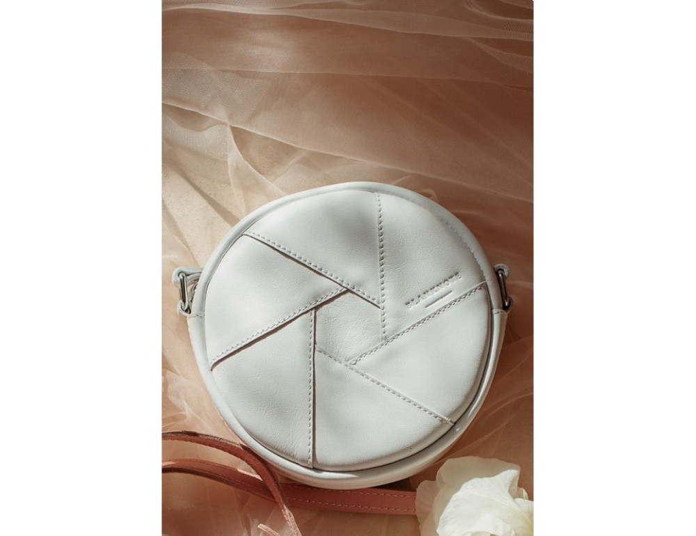 Шкіряна жіноча сумка Бон-Бон біла Blanknote BN-BAG-11-light - Фотографія № 3