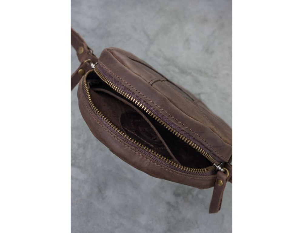 Шкіряна сумка коричневого кольору Бон-бон Малахіт BN-BAG-11-o - Фотографія № 5