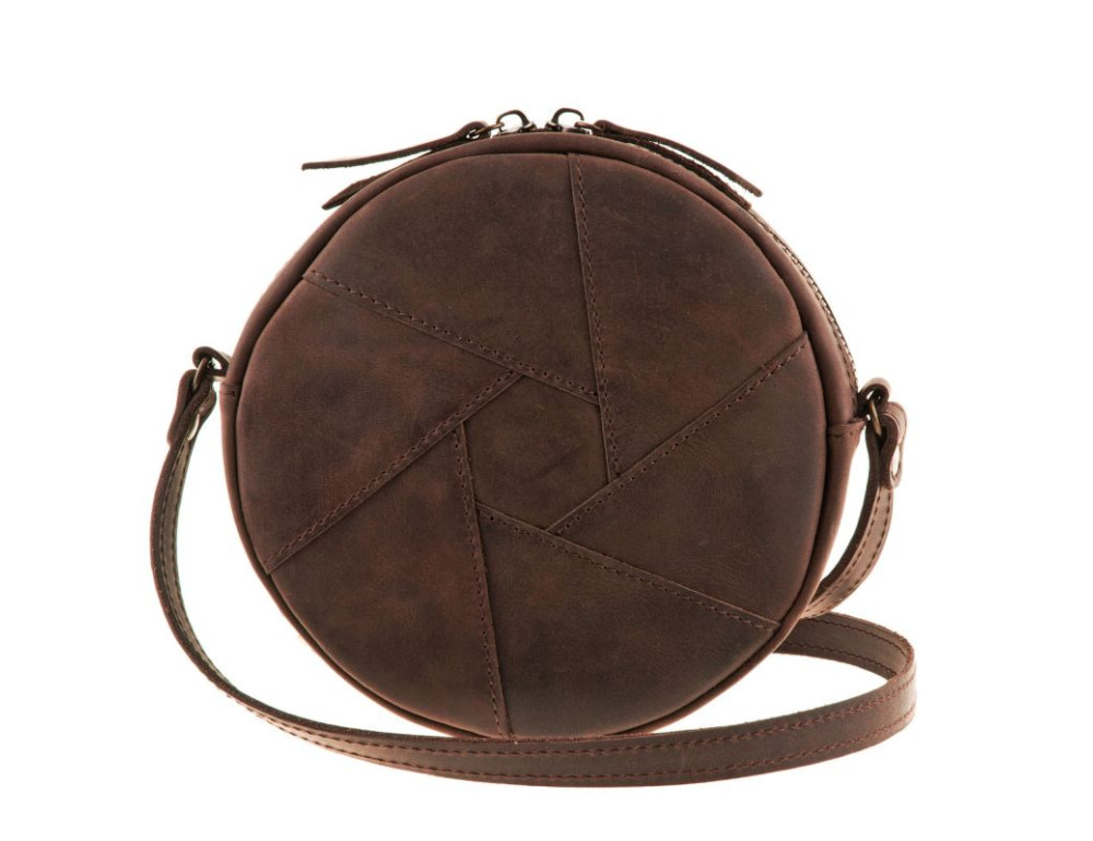 Шкіряна сумка коричневого кольору Бон-бон Малахіт BN-BAG-11-o - Фотографія № 9