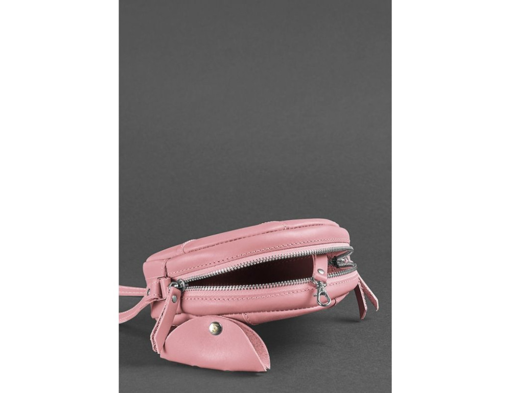 Шкіряна жіноча сумка Бон-Бон рожева BN-BAG-11-pink-peach - Фотографія № 4