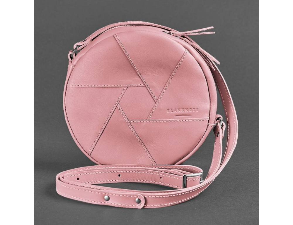 Шкіряна жіноча сумка Бон-Бон рожева BN-BAG-11-pink-peach - Фотографія № 6