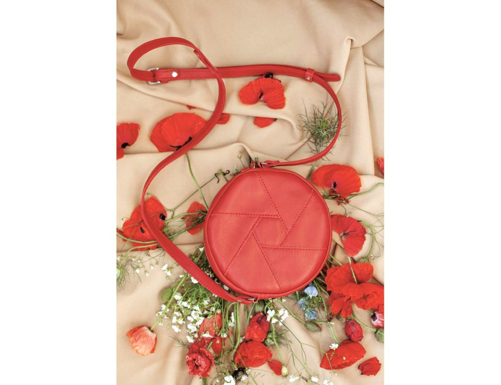 Шкіряна жіноча сумка Бон-Бон червона Blanknote BN-BAG-11-red - Фотографія № 3