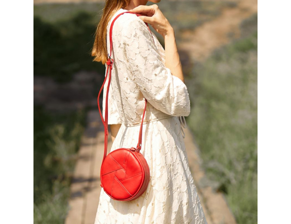 Шкіряна жіноча сумка Бон-Бон червона Blanknote BN-BAG-11-red - Фотографія № 4