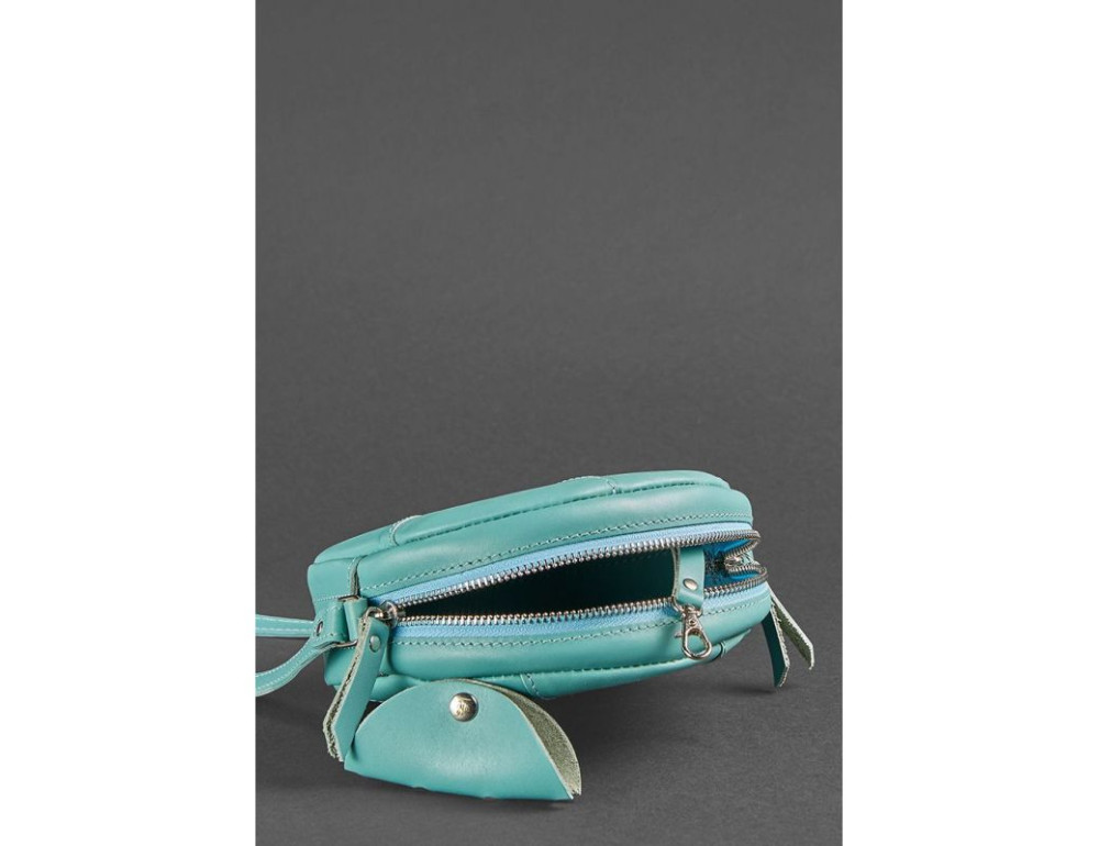 Шкіряна жіноча сумка Бон-Бон бірюзова Blanknote BN-BAG-11-tiffany - Фотографія № 4
