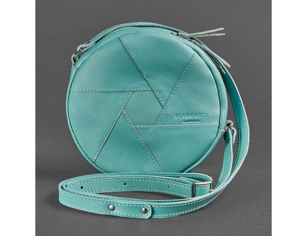 Шкіряна жіноча сумка Бон-Бон бірюзова Blanknote BN-BAG-11-tiffany - Фотографія № 6