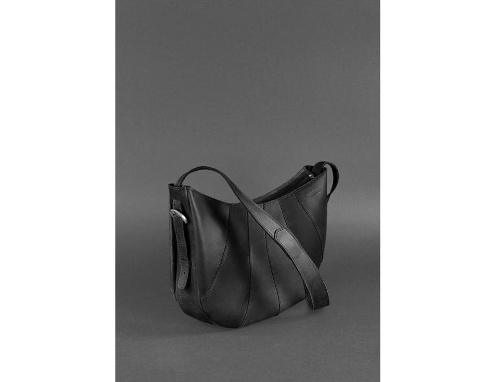 Чорна напівкругла сумка жіноча Blancnote BN-BAG-12-G-KR - Фотографія № 3