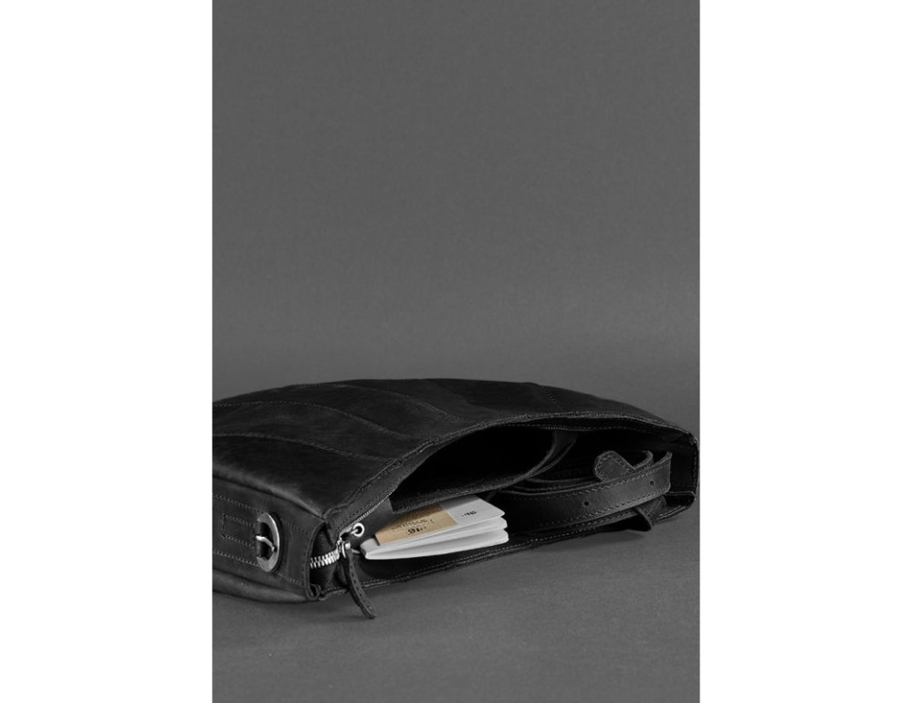 Чорна напівкругла сумка жіноча Blancnote BN-BAG-12-G-KR - Фотографія № 4