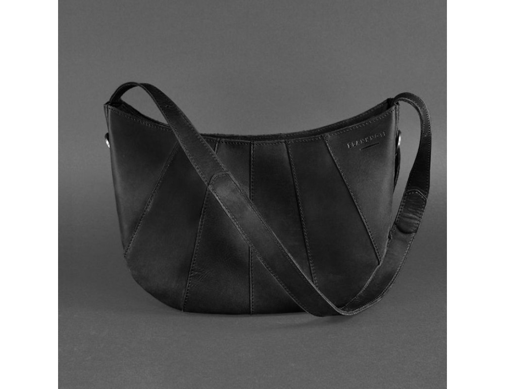Чорна напівкругла сумка жіноча Blancnote BN-BAG-12-G-KR - Фотографія № 7
