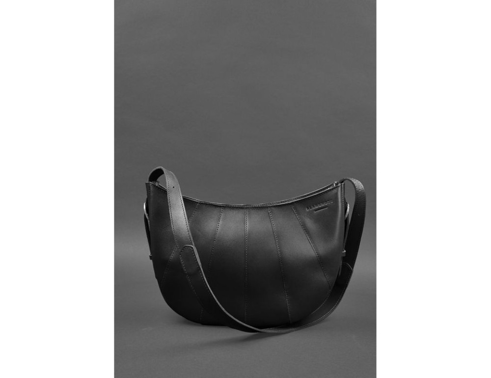 Чорна шкіряна сумка через плече Blancnote BN-BAG-12-G - Фотографія № 2