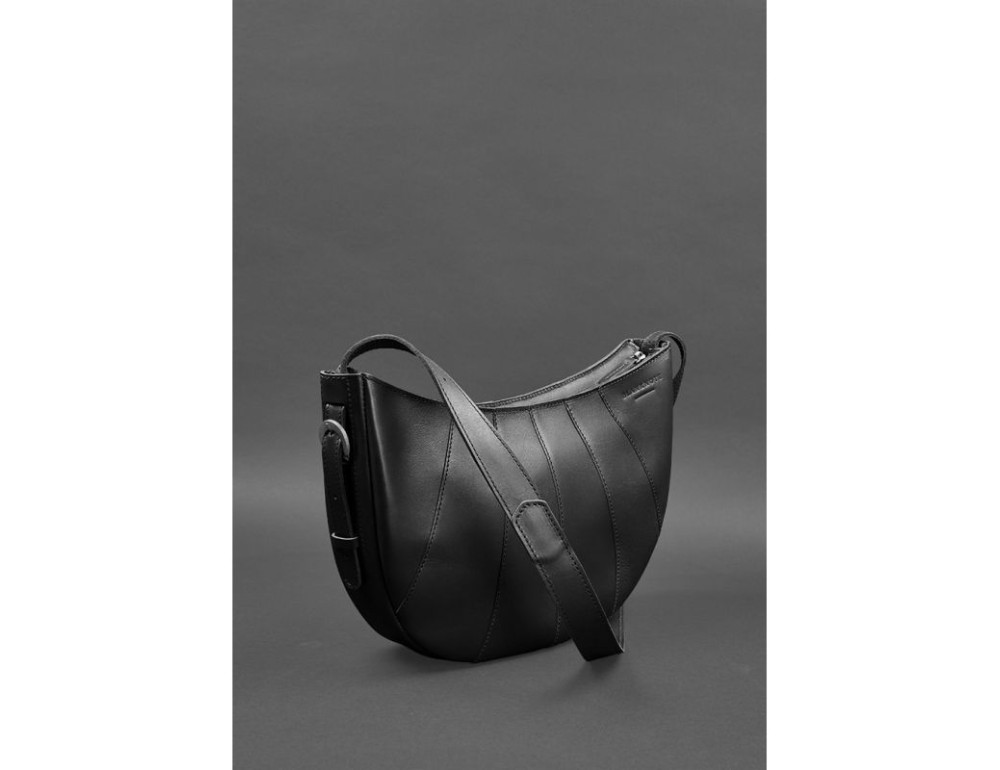 Чорна шкіряна сумка через плече Blancnote BN-BAG-12-G - Фотографія № 3