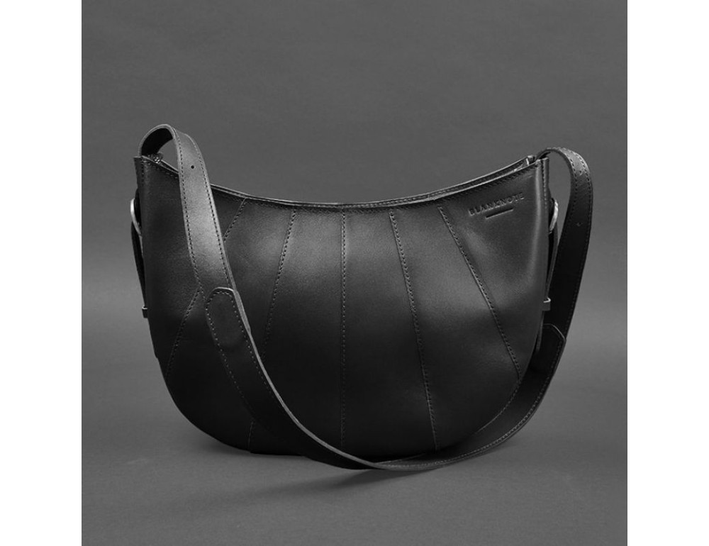 Чорна шкіряна сумка через плече Blancnote BN-BAG-12-G - Фотографія № 9