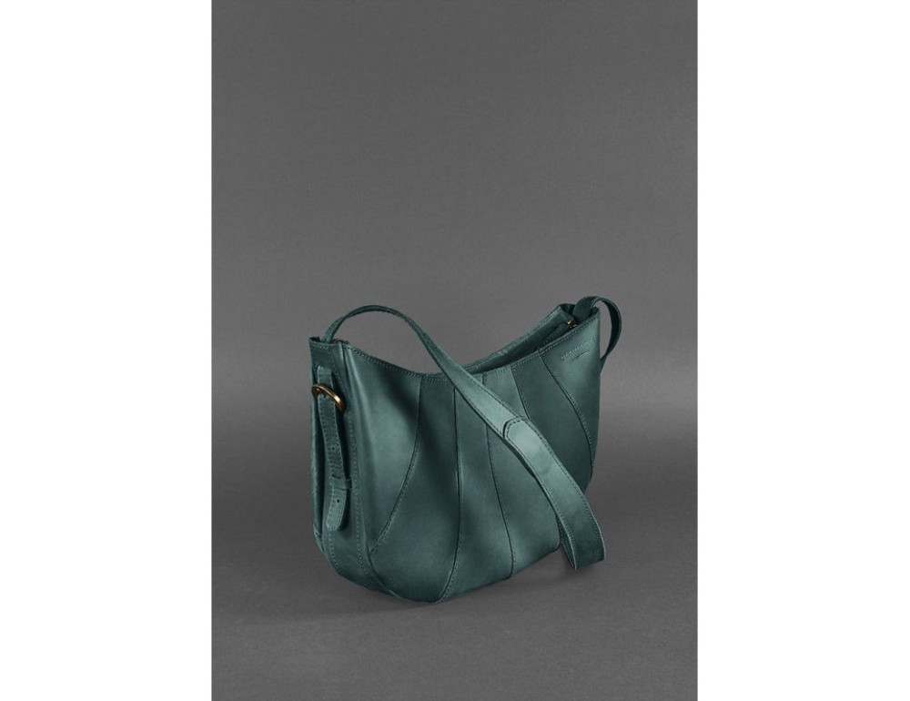 Зелена шкіряна сумка через плече для жінок Blancnote BN-BAG-12-IZ - Фотографія № 3