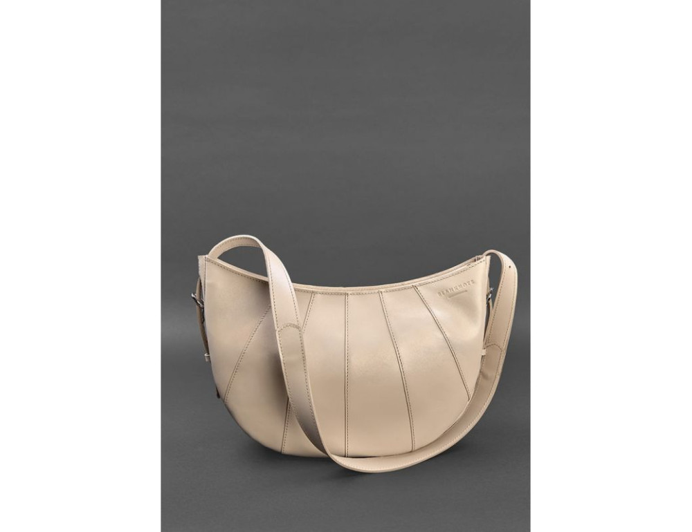 Світло-бежева шкіряна сумка через плече Blancnote BN-BAG-12-LIGHT-BEIGE - Фотографія № 2