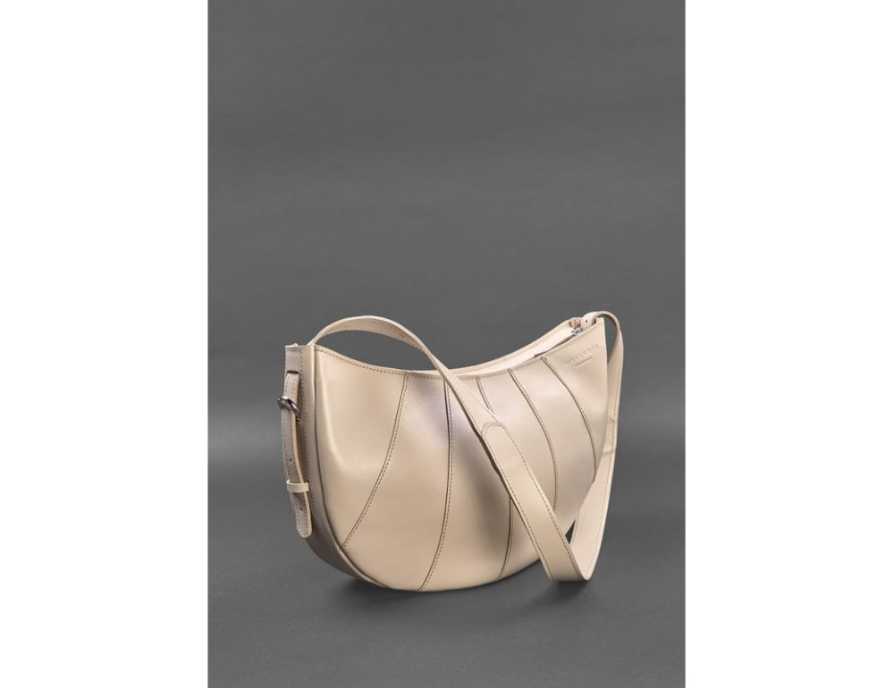 Світло-бежева шкіряна сумка через плече Blancnote BN-BAG-12-LIGHT-BEIGE - Фотографія № 3