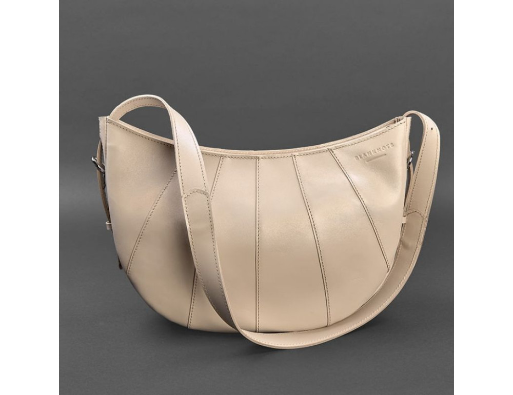 Світло-бежева шкіряна сумка через плече Blancnote BN-BAG-12-LIGHT-BEIGE - Фотографія № 10