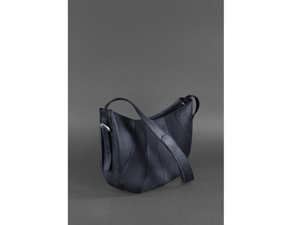 Темно-синя жіноча сумка з натуральної шкіри Blancnote BN-BAG-12-NN - Фотографія № 3