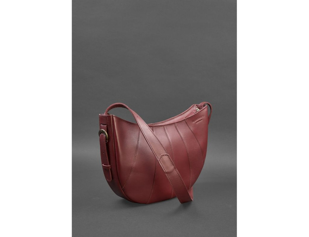 Бордова шкіряна сумка Blancnote BN-BAG-12-VIN - Фотографія № 3