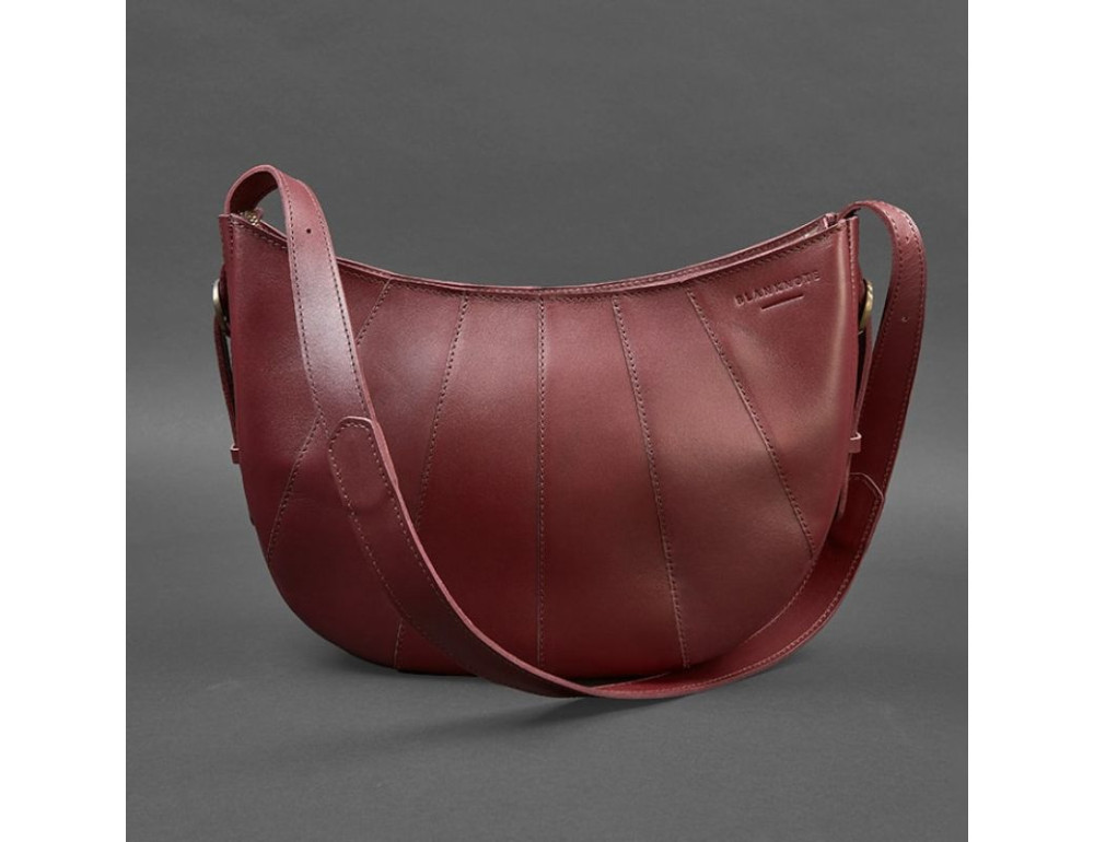 Бордова шкіряна сумка Blancnote BN-BAG-12-VIN - Фотографія № 8