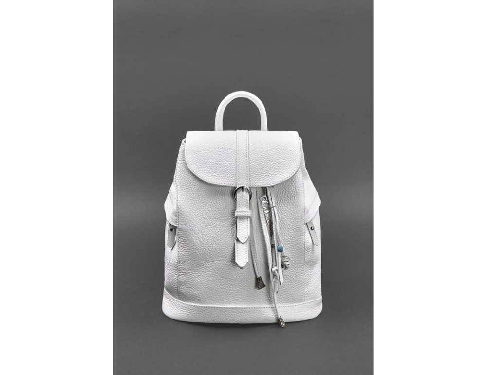 Шкіряний жіночий рюкзак білого кольору Blanknote BN-BAG-13-white - Фотографія № 2