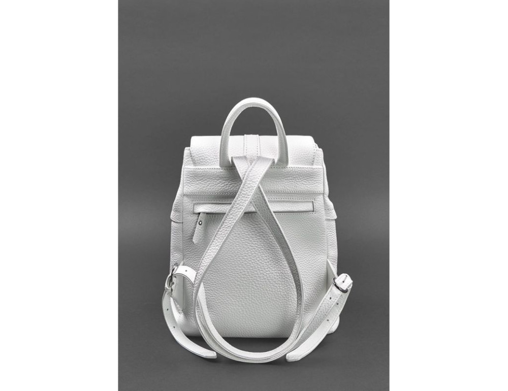 Шкіряний жіночий рюкзак білого кольору Blanknote BN-BAG-13-white - Фотографія № 4