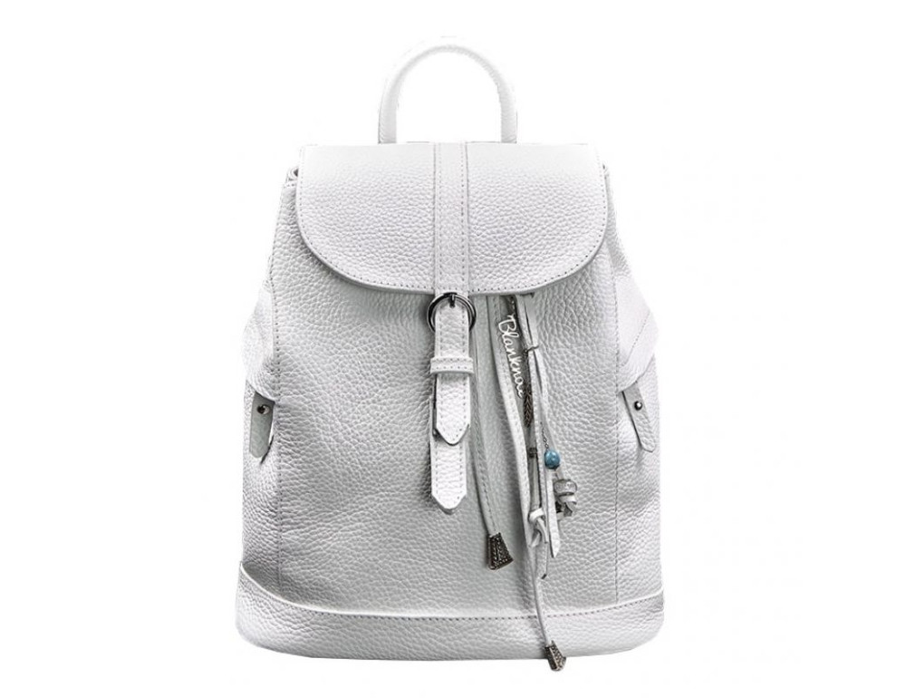 Шкіряний жіночий рюкзак білого кольору Blanknote BN-BAG-13-white - Фотографія № 7