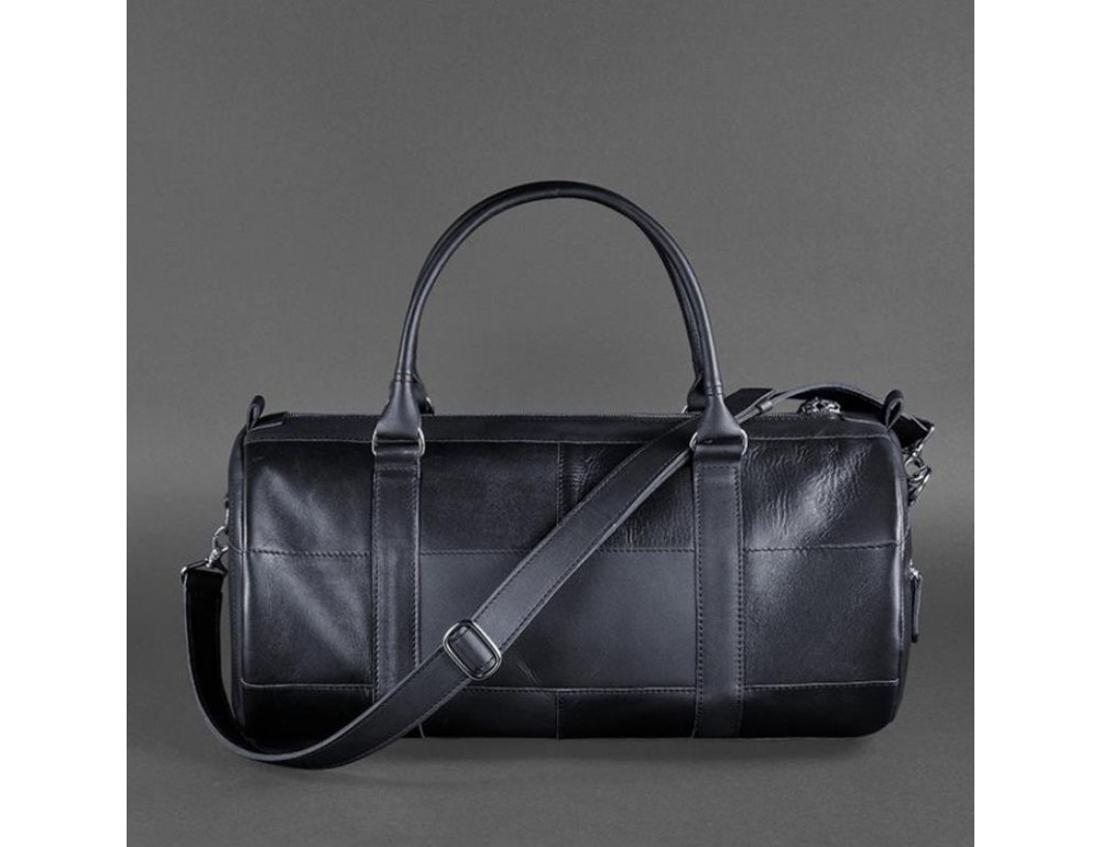 Шкіряна сумка Harper темно-синя краст Blanknote BN-BAG-14-navy-blue - Фотографія № 7