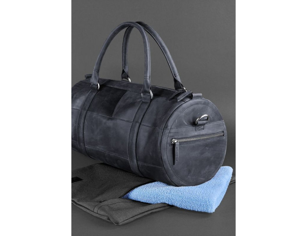 Шкіряна сумка Harper темно-синя Crazy Horse Blancnote BN-BAG-14-nn - Фотографія № 4
