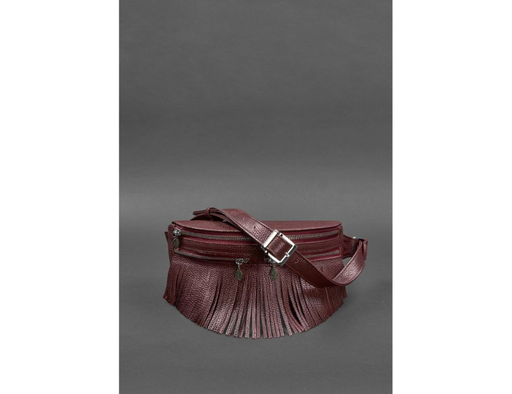Кожаная женская сумка на пояс Spirit бордовая BN-BAG-15-marsala - Фото № 2