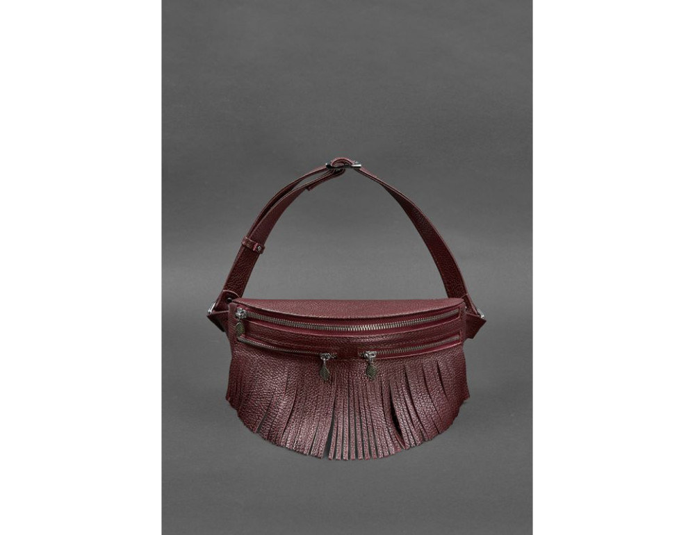 Кожаная женская сумка на пояс Spirit бордовая BN-BAG-15-marsala - Фото № 3