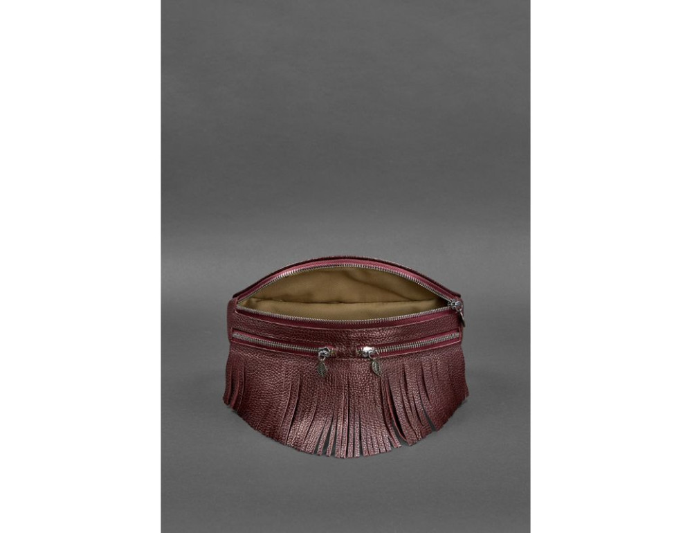 Кожаная женская сумка на пояс Spirit бордовая BN-BAG-15-marsala - Фото № 5